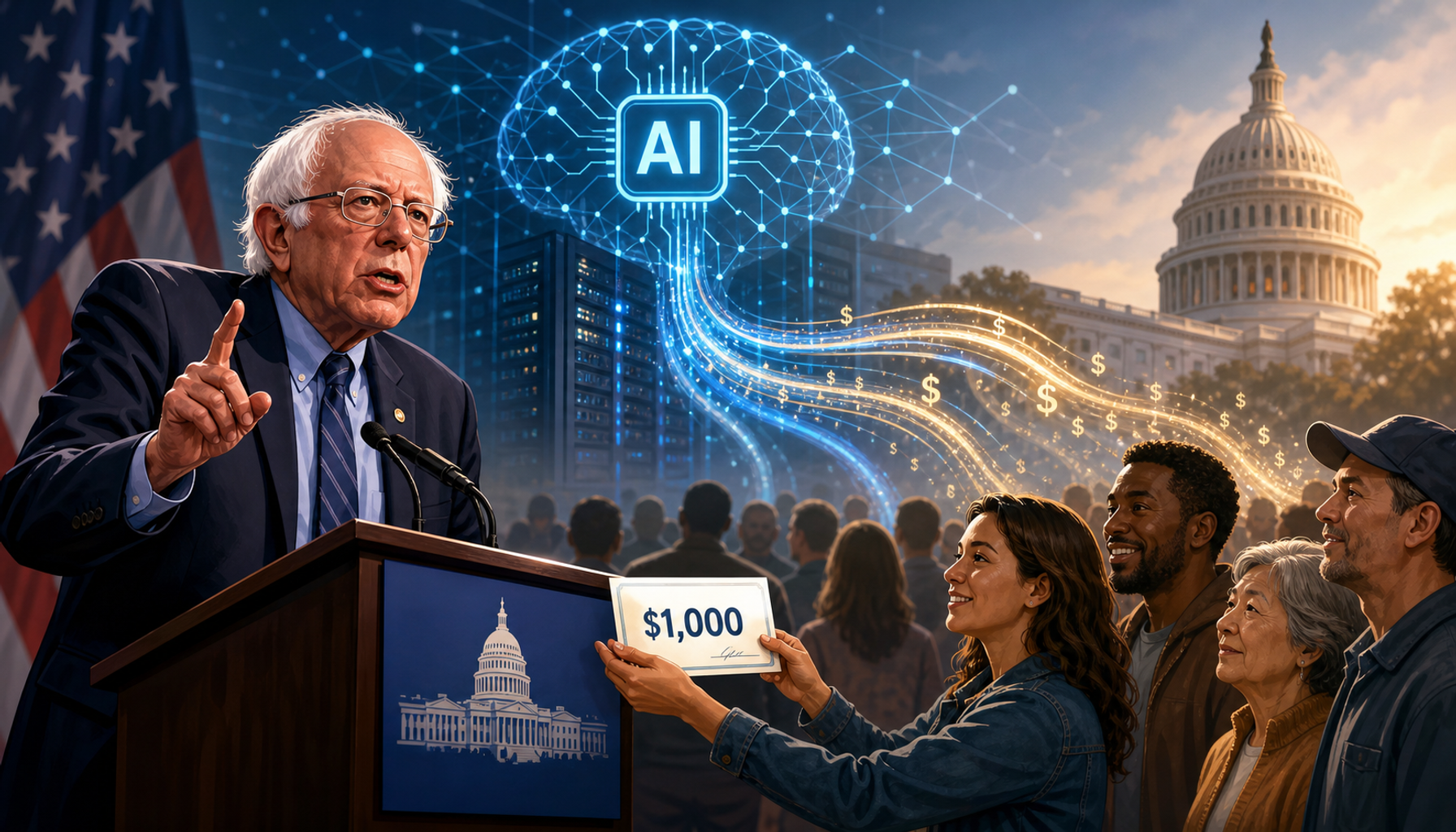 Bernie Sanders' AI Profit Plan: $1,000 for Every American